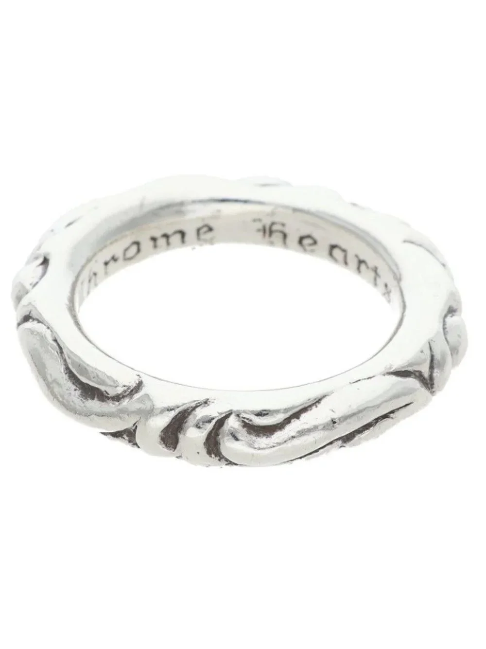 Chrome Hearts Scrl Band Scroll Silver Ring